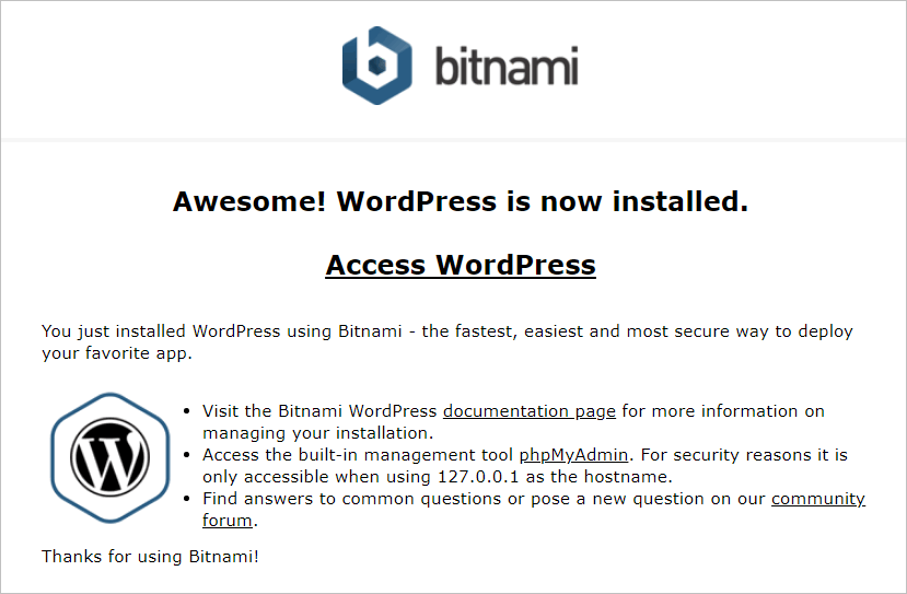 WordPress locally access site