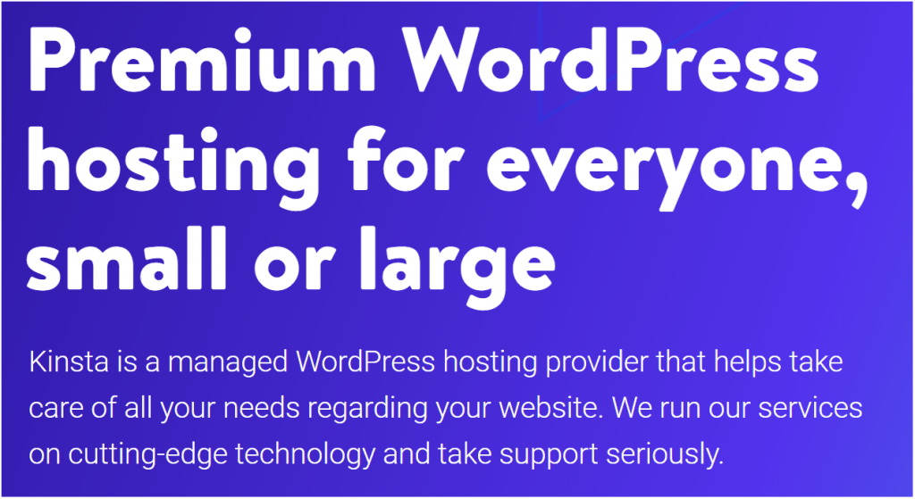 WordPress hosting Kinsta