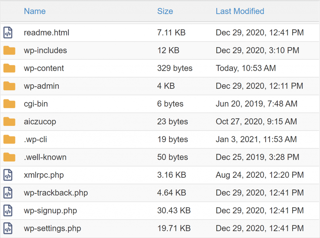 update WordPress core folders and files