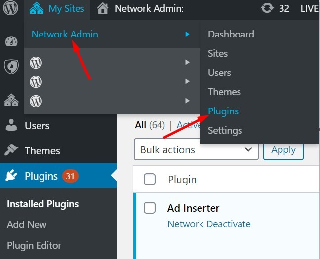 Network Admin Plugin Installation