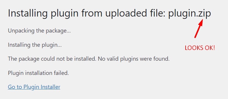 Plugin Zip Folder Error