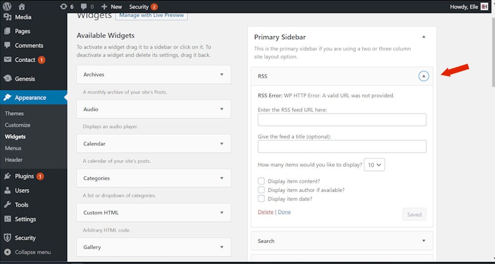 WordPress RSS Feed Steps 3 and on