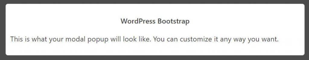 WordPress Bootstrap Modal