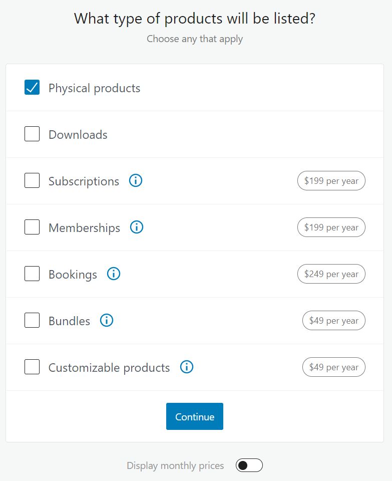 A list of additional WooCommerce product types.