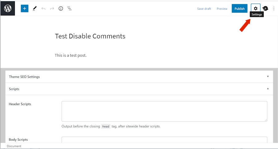 disable post comments step 2