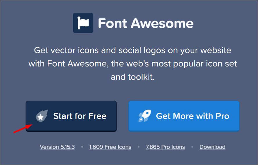 Font Awesome Homepage CTA