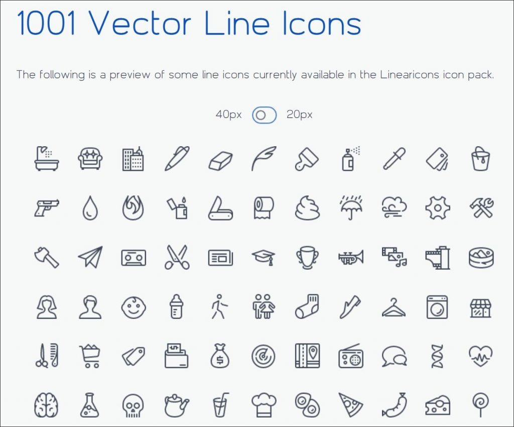 Sample Linearicons Icons