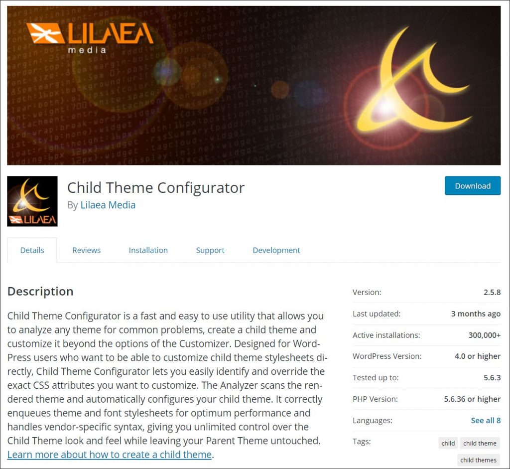 Child Theme Configurator Homepage