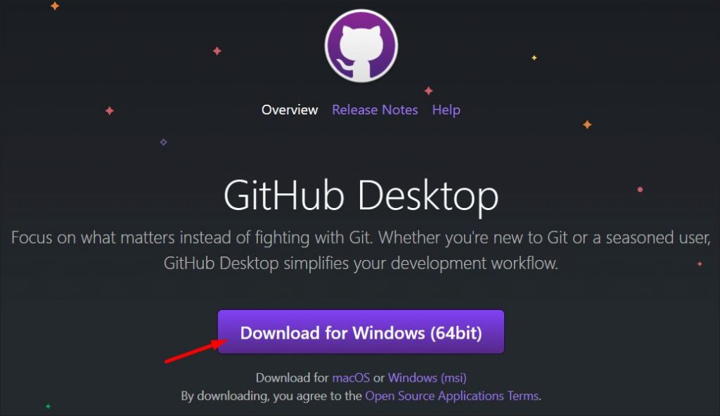 GitHub desktop app homepage