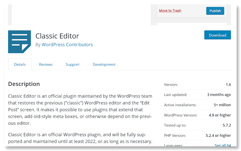 WordPress Classic Editor Plugin
