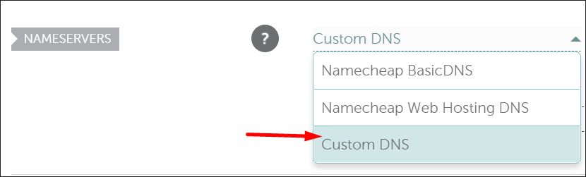 How to choose a custom DNS configuration for a WordPress site in Namecheap