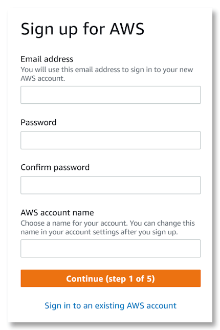 AWS Console - Signup