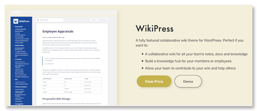 WikiPress WP Wiki Theme