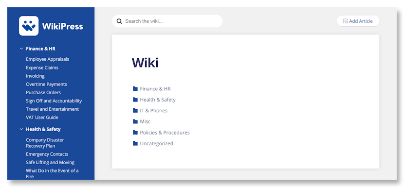 WikiPress Demo