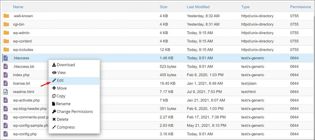 How to edit different files of your WordPress site inside cPanel file manager