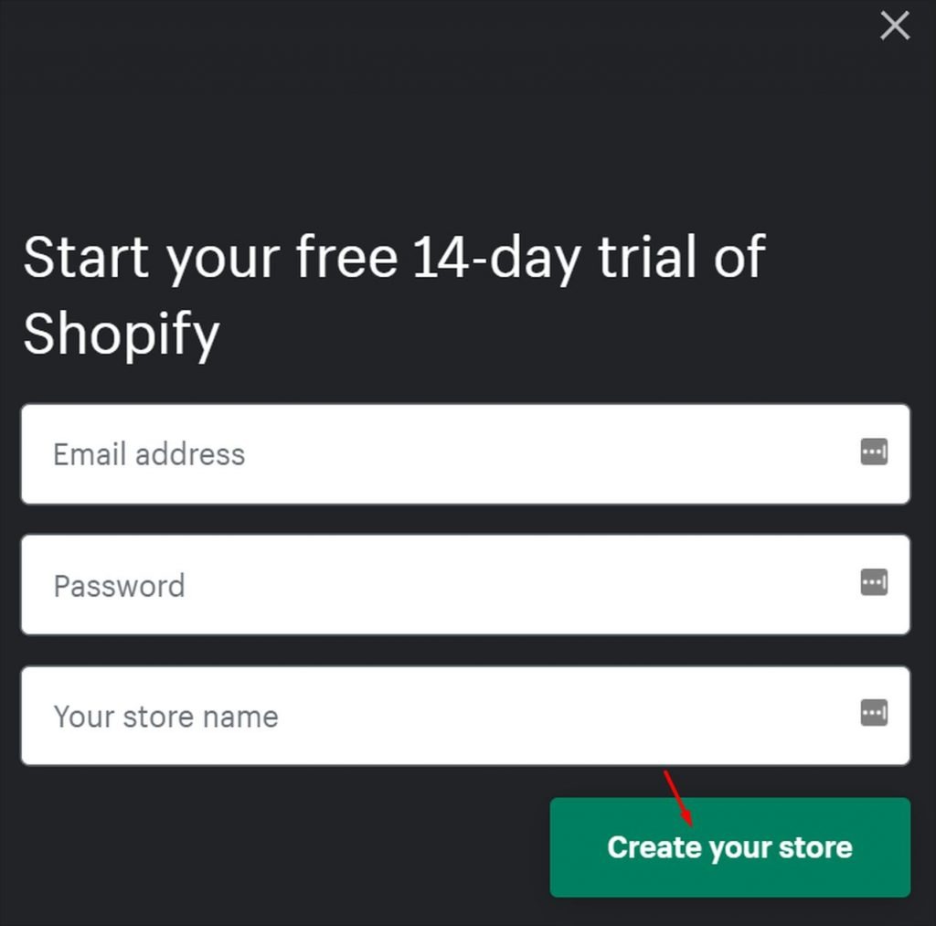 Signing up for WordPress 14-day trial
