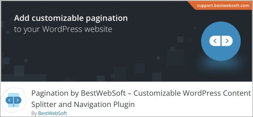 A screenshot of Pagination by BestWebSoft header on WordPress.org