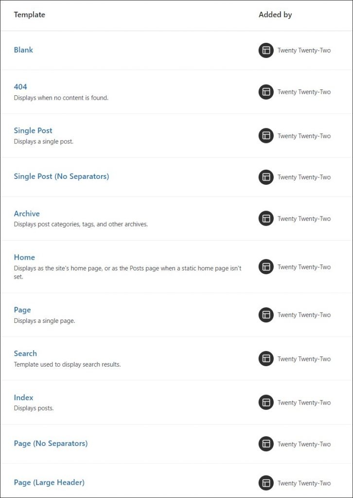 A screenshot of an excellent WordPress trend - page templates.
